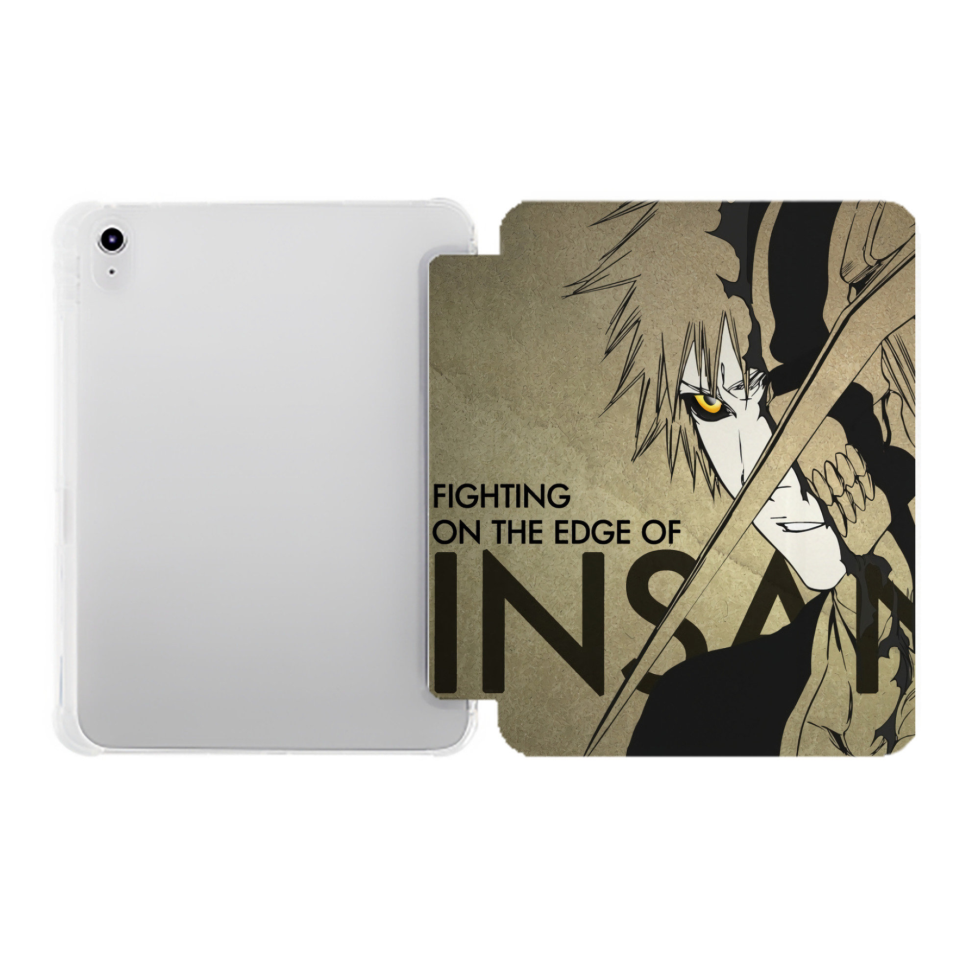 （画像用） ブリーチ BLEACH IPad ケース ペン収納付き 三つ折りスタンド PUレザー×シリコン 対応機種9.5/10.5/10.9インチ